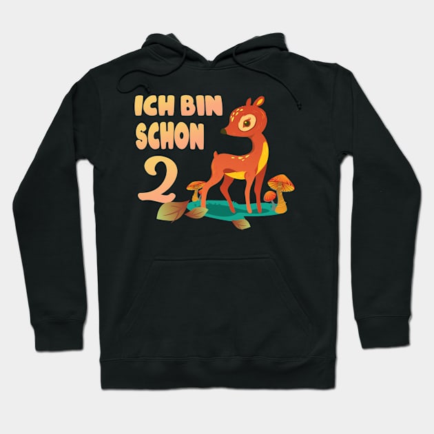 Rehkitz Bambini Kinder 2. Geburtstag Geschenk Hoodie by Foxxy Merch